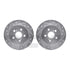 7512-76140 by DYNAMIC FRICTION COMPANY - Rotors-Drilled & Slotted-Silver w/ 5000 Advanced Brake Pads Incl Hdw