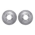 7512-76146 by DYNAMIC FRICTION COMPANY - Brake Rotor - Dimpled & Slotted - Silver w/5000 Brake Pads & HW Kit