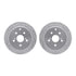 7512-76172 by DYNAMIC FRICTION COMPANY - Rotors-Drilled & Slotted-Silver w/ 5000 Advanced Brake Pads Incl Hdw