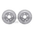 7512-76177 by DYNAMIC FRICTION COMPANY - Brake Rotor - Dimpled & Slotted - Silver w/5000 Brake Pads & HW Kit