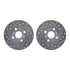 7512-76179 by DYNAMIC FRICTION COMPANY - Rotors-Drilled & Slotted-Silver w/ 5000 Advanced Brake Pads Incl Hdw