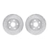 7512-76185 by DYNAMIC FRICTION COMPANY - Rotors-Drilled & Slotted-Silver w/ 5000 Advanced Brake Pads Incl Hdw