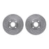 7512-80024 by DYNAMIC FRICTION COMPANY - Rotors-Drilled & Slotted-Silver w/ 5000 Advanced Brake Pads Incl Hdw