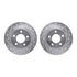 7512-80032 by DYNAMIC FRICTION COMPANY - Rotors-Drilled & Slotted-Silver w/ 5000 Advanced Brake Pads Incl Hdw