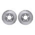 7512-80031 by DYNAMIC FRICTION COMPANY - Rotors-Drilled & Slotted-Silver w/ 5000 Advanced Brake Pads Incl Hdw