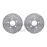 7512-80042 by DYNAMIC FRICTION COMPANY - Rotors-Drilled & Slotted-Silver w/ 5000 Advanced Brake Pads Incl Hdw