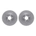 7512-80057 by DYNAMIC FRICTION COMPANY - Rotors-Drilled & Slotted-Silver w/ 5000 Advanced Brake Pads Incl Hdw