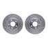 7512-80065 by DYNAMIC FRICTION COMPANY - Rotors-Drilled & Slotted-Silver w/ 5000 Advanced Brake Pads Incl Hdw