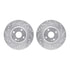 7512-80068 by DYNAMIC FRICTION COMPANY - Rotors-Drilled & Slotted-Silver w/ 5000 Advanced Brake Pads Incl Hdw