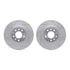 7512-80067 by DYNAMIC FRICTION COMPANY - Brake Rotor - Dimpled & Slotted - Silver w/5000 Brake Pads & HW Kit