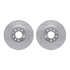7512-80067 by DYNAMIC FRICTION COMPANY - Brake Rotor - Dimpled & Slotted - Silver w/5000 Brake Pads & HW Kit