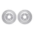 7512-80075 by DYNAMIC FRICTION COMPANY - Brake Rotor - Dimpled & Slotted - Silver w/5000 Brake Pads & HW Kit