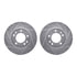 7512-80101 by DYNAMIC FRICTION COMPANY - Rotors-Drilled & Slotted-Silver w/ 5000 Advanced Brake Pads Incl Hdw