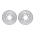 7512-80142 by DYNAMIC FRICTION COMPANY - Rotors-Drilled & Slotted-Silver w/ 5000 Advanced Brake Pads Incl Hdw