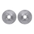 7512-80163 by DYNAMIC FRICTION COMPANY - Rotors-Drilled & Slotted-Silver w/ 5000 Advanced Brake Pads Incl Hdw