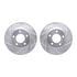 7512-99486 by DYNAMIC FRICTION COMPANY - Rotors-Drilled & Slotted-Silver w/ 5000 Advanced Brake Pads Incl Hdw