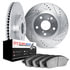 7602-20014 by DYNAMIC FRICTION COMPANY - Rotors-Drilled and Slotted-Silver with 5000 Euro Ceramic Brake Pads