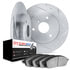 7602-63053 by DYNAMIC FRICTION COMPANY - Rotors-Drilled and Slotted-Silver with 5000 Euro Ceramic Brake Pads