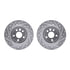 7612-11027 by DYNAMIC FRICTION COMPANY - Rotors-Drilled & Slotted-Silver w/ 5000 Euro Ceramic Brake Pads Incl Hdw