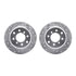 7612-16000 by DYNAMIC FRICTION COMPANY - Rotors-Drilled & Slotted-Silver w/ 5000 Euro Ceramic Brake Pads Incl Hdw