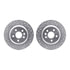 7612-27038 by DYNAMIC FRICTION COMPANY - Rotors-Drilled & Slotted-Silver w/ 5000 Euro Ceramic Brake Pads Incl Hdw