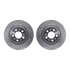 7612-27044 by DYNAMIC FRICTION COMPANY - Rotors-Drilled & Slotted-Silver w/ 5000 Euro Ceramic Brake Pads Incl Hdw
