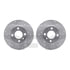 7612-31004 by DYNAMIC FRICTION COMPANY - Rotors-Drilled & Slotted-Silver w/ 5000 Euro Ceramic Brake Pads Incl Hdw