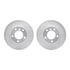 7612-31040 by DYNAMIC FRICTION COMPANY - Rotors-Drilled & Slotted-Silver w/ 5000 Euro Ceramic Brake Pads Incl Hdw