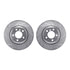 7612-31054 by DYNAMIC FRICTION COMPANY - Rotors-Drilled & Slotted-Silver w/ 5000 Euro Ceramic Brake Pads Incl Hdw