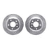 7612-31070 by DYNAMIC FRICTION COMPANY - Rotors-Drilled & Slotted-Silver w/ 5000 Euro Ceramic Brake Pads Incl Hdw
