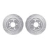 7612-31069 by DYNAMIC FRICTION COMPANY - Rotors-Drilled & Slotted-Silver w/ 5000 Euro Ceramic Brake Pads Incl Hdw