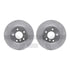 7612-31078 by DYNAMIC FRICTION COMPANY - Rotors-Drilled & Slotted-Silver w/ 5000 Euro Ceramic Brake Pads Incl Hdw