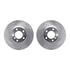 7612-31100 by DYNAMIC FRICTION COMPANY - Rotors-Drilled & Slotted-Silver w/ 5000 Euro Ceramic Brake Pads Incl Hdw