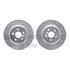 7612-31123 by DYNAMIC FRICTION COMPANY - Rotors-Drilled & Slotted-Silver w/ 5000 Euro Ceramic Brake Pads Incl Hdw