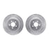 7612-39000 by DYNAMIC FRICTION COMPANY - Rotors-Drilled & Slotted-Silver w/ 5000 Euro Ceramic Brake Pads Incl Hdw