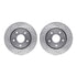 7612-40000 by DYNAMIC FRICTION COMPANY - Rotors-Drilled & Slotted-Silver w/ 5000 Euro Ceramic Brake Pads Incl Hdw