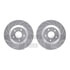 7612-46003 by DYNAMIC FRICTION COMPANY - Rotors-Drilled & Slotted-Silver w/ 5000 Euro Ceramic Brake Pads Incl Hdw