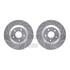 7612-46002 by DYNAMIC FRICTION COMPANY - Rotors-Drilled & Slotted-Silver w/ 5000 Euro Ceramic Brake Pads Incl Hdw