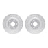 7612-46007 by DYNAMIC FRICTION COMPANY - Rotors-Drilled & Slotted-Silver w/ 5000 Euro Ceramic Brake Pads Incl Hdw