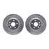 7612-46013 by DYNAMIC FRICTION COMPANY - Rotors-Drilled & Slotted-Silver w/ 5000 Euro Ceramic Brake Pads Incl Hdw