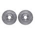 7612-47005 by DYNAMIC FRICTION COMPANY - Rotors-Drilled & Slotted-Silver w/ 5000 Euro Ceramic Brake Pads Incl Hdw