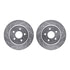 7612-47006 by DYNAMIC FRICTION COMPANY - Rotors-Drilled & Slotted-Silver w/ 5000 Euro Ceramic Brake Pads Incl Hdw