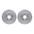 7612-53000 by DYNAMIC FRICTION COMPANY - Rotors-Drilled & Slotted-Silver w/ 5000 Euro Ceramic Brake Pads Incl Hdw