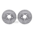 7612-54000 by DYNAMIC FRICTION COMPANY - Rotors-Drilled & Slotted-Silver w/ 5000 Euro Ceramic Brake Pads Incl Hdw