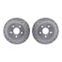 7612-54016 by DYNAMIC FRICTION COMPANY - Rotors-Drilled & Slotted-Silver w/ 5000 Euro Ceramic Brake Pads Incl Hdw