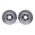 7612-54018 by DYNAMIC FRICTION COMPANY - Rotors-Drilled & Slotted-Silver w/ 5000 Euro Ceramic Brake Pads Incl Hdw