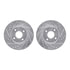 7612-54020 by DYNAMIC FRICTION COMPANY - Rotors-Drilled & Slotted-Silver w/ 5000 Euro Ceramic Brake Pads Incl Hdw