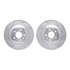 7612-54023 by DYNAMIC FRICTION COMPANY - Rotors-Drilled & Slotted-Silver w/ 5000 Euro Ceramic Brake Pads Incl Hdw