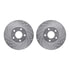 7612-54025 by DYNAMIC FRICTION COMPANY - Rotors-Drilled & Slotted-Silver w/ 5000 Euro Ceramic Brake Pads Incl Hdw