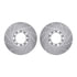 7612-63021 by DYNAMIC FRICTION COMPANY - Rotors-Drilled & Slotted-Silver w/ 5000 Euro Ceramic Brake Pads Incl Hdw